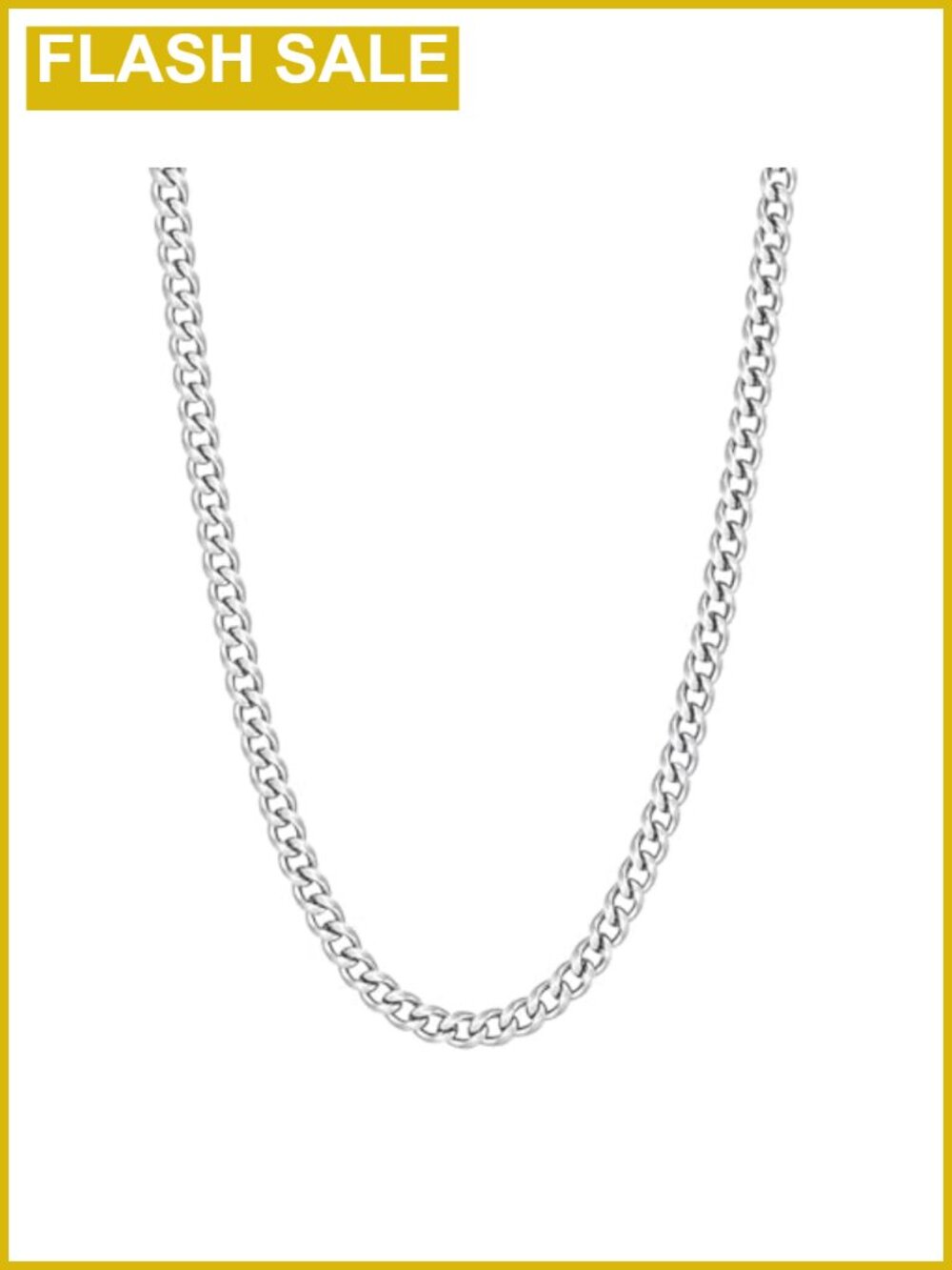 5mm Cuban Link Chain Necklace Stainless Steel Men's Jewelry 20 Inch